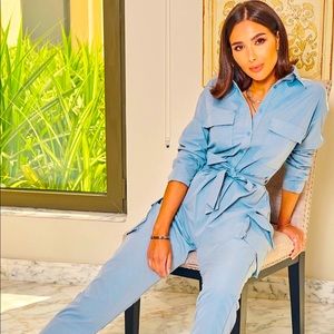 Light Blue Utility Jumpsuit